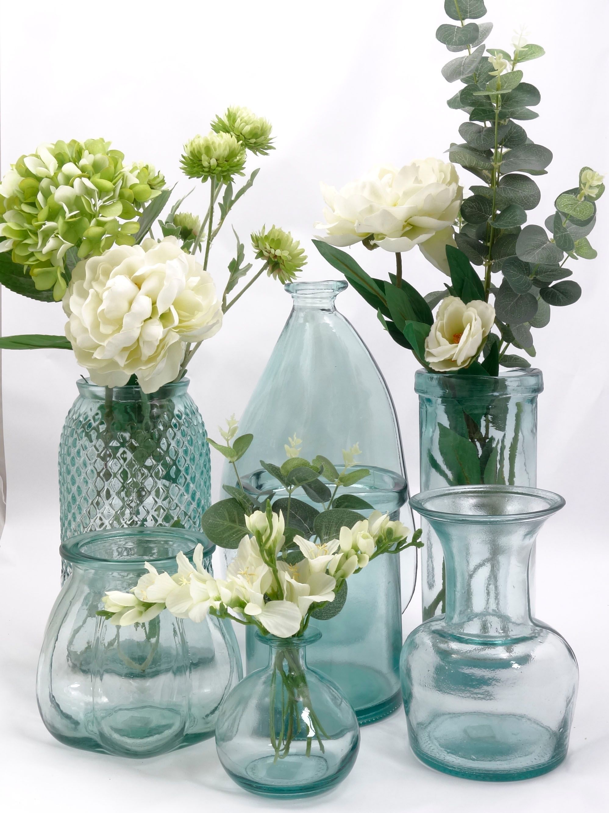 Recycled glass vases